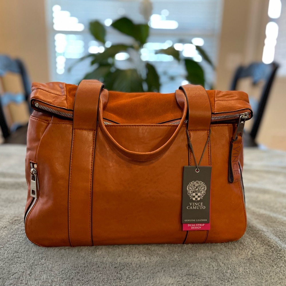 Vince Camuto Lamb Leather Convertible Satchel